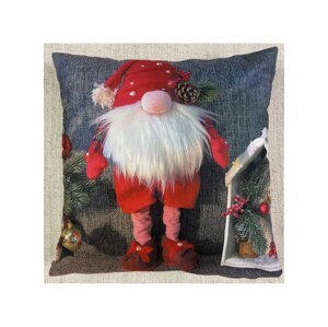 Vánoční polštář XMAS ELF VI. 40x40 cm Mybesthome Varianta: Povlak na polštář s výplní, 40x40 cm Povlak na polštář s originálním zimním motivem