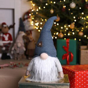 Vánoční skřítek | ANTAL | modrý trpaslík | 56 cm | XM23 833651 Homla