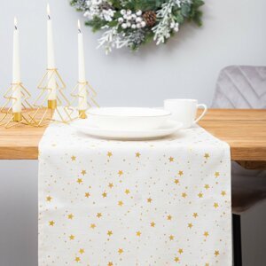 Vánoční běhoun na stůl | STARSE | hvězdy bílé | 40x160 cm | XM22 832661 Homla
