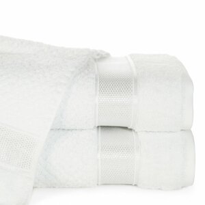 Bavlněný froté ručník s bordurou MYLAN 50x90 cm, bílá, 500 gr Mybesthome