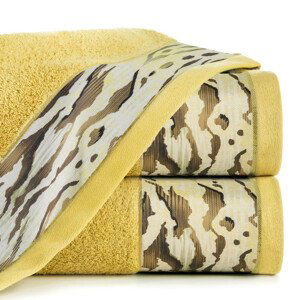 Bavlněný froté ručník s bordurou CECIL 50x90 cm, mustard/hořčicová, 500 gr Eva Minge