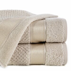 Bavlněný froté ručník s bordurou MYLAN 50x90 cm, béžová, 500 gr Mybesthome