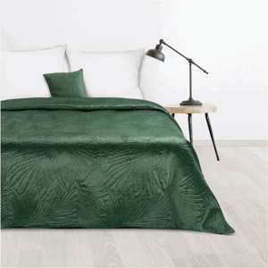 Přehoz na postel FIDELA tmavě zelená 220x240 cm Mybesthome