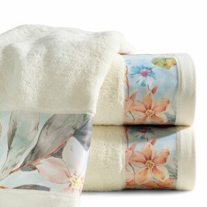 Bavlněný froté ručník s bordurou ARLA 50x90 cm, krémová, 485 gr Eva Minge