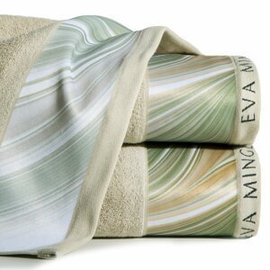 Bavlněný froté ručník s bordurou SOFI 50x90 cm, olivová, 485 gr Eva Minge