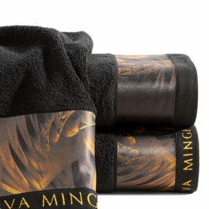 Bavlněný froté ručník s bordurou SIMON 50x90 cm, černá, 485 gr Eva Minge