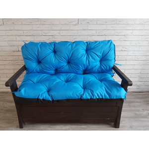 Prošívané sezení JONAS, polstr na zahradní lavici - sedák s opěrkou, MODRÁ color 39, různé rozměry, Mybesthome Rozměr: 150x60x50 cm