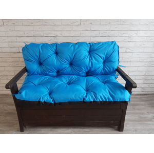 Prošívané sezení JONAS, polstr na zahradní lavici - sedák s opěrkou, MODRÁ color 39, různé rozměry, Mybesthome Rozměr: 200x60x50 cm
