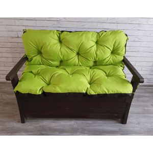 Prošívané sezení JONAS, polstr na zahradní lavici - sedák s opěrkou, LIMETKA color 19, různé rozměry, Mybesthome Rozměr: 130x60x50 cm
