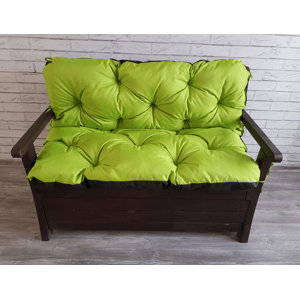 Prošívané sezení JONAS, polstr na zahradní lavici - sedák s opěrkou, LIMETKA color 19, různé rozměry, Mybesthome Rozměr: 200x60x50 cm