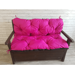 Prošívané sezení JONAS, polstr na zahradní lavici - sedák s opěrkou, RŮŽOVÁ color 36, různé rozměry, Mybesthome Rozměr: 100x60x50 cm