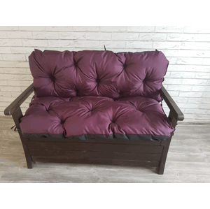 Prošívané sezení JONAS, polstr na zahradní lavici - sedák s opěrkou, ŠVESTKOVÁ color 15, různé rozměry, Mybesthome Rozměr: 100x60x50 cm