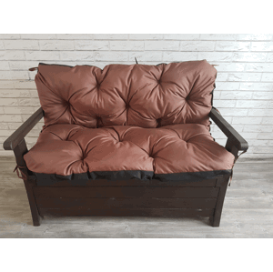 Prošívané sezení JONAS, polstr na zahradní lavici - sedák s opěrkou, SVĚTLE HNĚDÁ color 22, různé rozměry, Mybesthome Rozměr: 135x60x50 cm