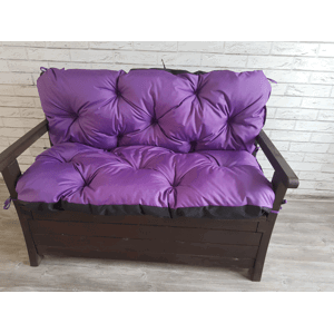 Prošívané sezení JONAS, polstr na zahradní lavici - sedák s opěrkou, TMAVĚ FIALOVÁ color 29, různé rozměry, Mybesthome Rozměr: 120x60x50 cm