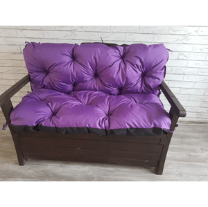 Prošívané sezení JONAS, polstr na zahradní lavici - sedák s opěrkou, TMAVĚ FIALOVÁ color 29, různé rozměry, Mybesthome Rozměr: 135x60x50 cm