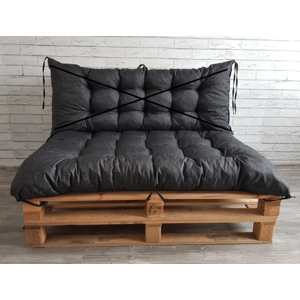 Paletový prošívaný sedák ALEX 120x80 cm, barva ČERNÁ, Mybesthome
