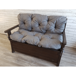 Prošívané sezení ELIAS, polstr na zahradní lavici - sedák s opěrkou, ŠEDÁ color 23, 110x50x50 cm, Mybesthome