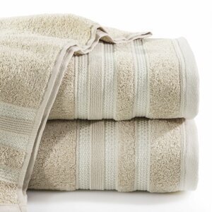 Bavlněný froté ručník s proužky JUDYTA 50x90 cm, béžová, 500 gr Mybesthome