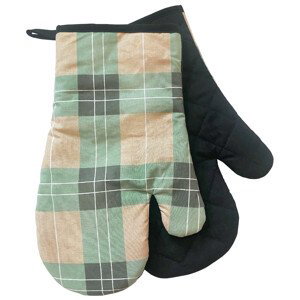 Kuchyňské bavlněné rukavice - chňapky TARTAN zelená 100% bavlna 19x30 cm Essex