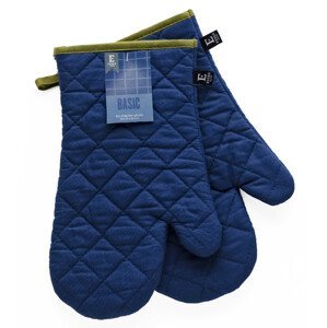 Kuchyňské bavlněné rukavice chňapky BASIC modrá, 100% bavlna 18x30 cm Balení 2 kusy - levá a pravá rukavice.