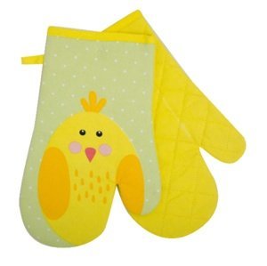Kuchyňské bavlněné rukavice - chňapky PASQUA žlutá 100% bavlna 19x30 cm Essex
