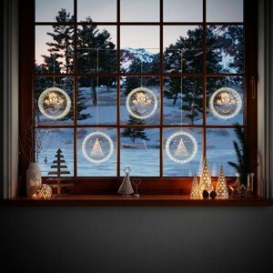 Světelná závěsná dekorace na okno SNOWMEN 5 x ø 15,5 cm Mybesthome