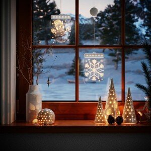 Světelná závěsná dekorace na okno SNOWFLAKE 11,5 cm x 16 cm Mybesthome Cena za 1 kus