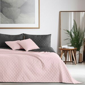 Přehoz na postel oboustranný ALEXA růžová/černá 220x240 cm Mybesthome