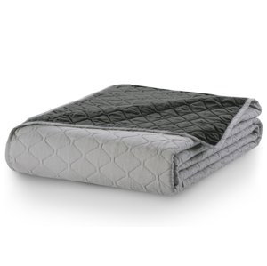 Přehoz na pohovku - postel ALEXA šedá/stříbrná 200x220 cm Mybesthome