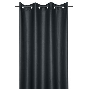 Dekorační závěs "BLACKOUT" zatemňující s kroužky ORLANDO (cena za 1 kus) 140x260 cm, černá, France