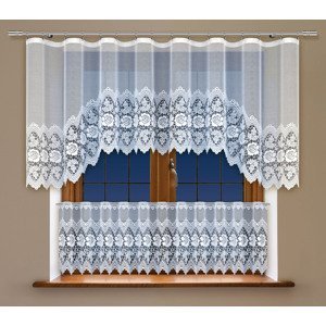 SET 2 KUSY - Dekorační vitrážová žakárová záclona LAVAN bílá 300x100 cm + 300x45 cm (cena za 2 kusy) MyBestHome Cena za 2 kusy
