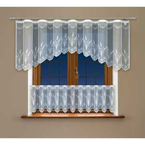 SET 2 KUSY - Dekorační vitrážová žakárová záclona POUR bílá 300x80 cm + 300x45 cm (cena za 2 kusy) MyBestHome Cena za 2 kusy