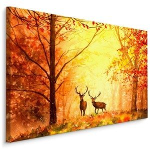 Plátno Jeleni V Podzimním Lese Varianta: 100x70