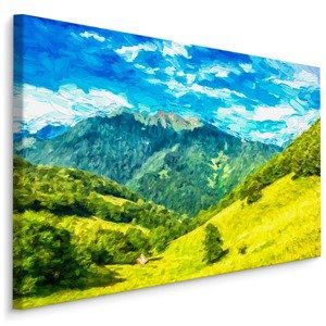 Plátno Malovaná Horská Krajina III. Varianta: 70x50