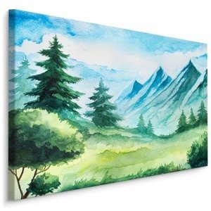 Plátno Horská Mýtina Malovaná Akvarelem Varianta: 100x70