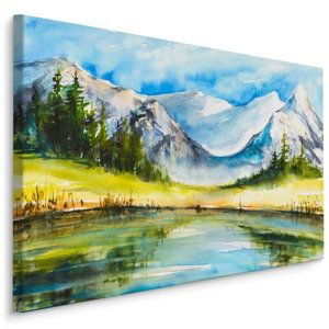Plátno Horská Krajina Malovaná Akvarelem Varianta: 40x30