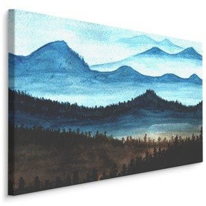 Plátno Akvarel Horská Krajina S Lesem Varianta: 120x80