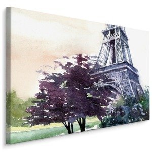 MyBestHome BOX Plátno Eiffelova Věž Malovaná Akvarelem Varianta: 120x80
