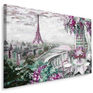Plátno Kavárna S Eiffelovou Věží V Pozadí I. Varianta: 120x80