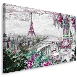 Plátno Kavárna S Eiffelovou Věží V Pozadí I. Varianta: 70x50