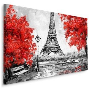 Plátno Eiffelova Věž Mezi Kvetoucími Stromy II. Varianta: 100x70