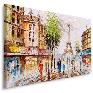 Plátno Pařížská Ulice S Výhledem Na Eiffelovu Věž Varianta: 100x70