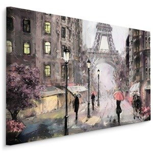 Plátno Pařížská Ulice V Pastelových Barvách Varianta: 100x70