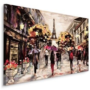 Plátno Lidé S Barevnými Deštníky V Paříži II. Varianta: 30x20