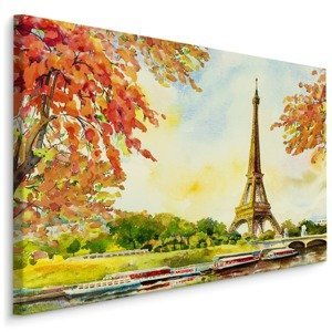 Plátno Pohled Na Eiffelovu Věž Na Podzim Varianta: 40x30