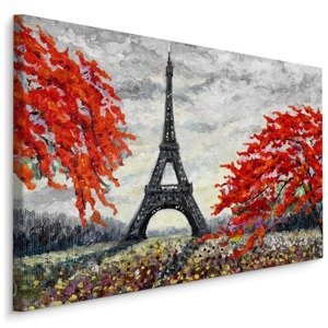 Plátno Eiffelova Věž Mezi Barevnými Stromy I. Varianta: 100x70