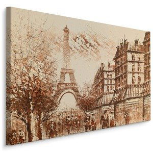 Plátno Paříž Panorama V Odstínech Béžové Varianta: 30x20