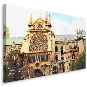 Plátno Katedrála Notre Dame Malovaná II. Varianta: 120x80