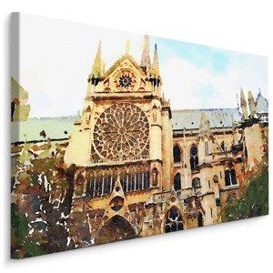 Plátno Katedrála Notre Dame Malovaná II. Varianta: 30x20