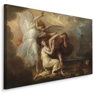 MyBestHome BOX Plátno Benjamin West "Vyhnanství Adama A Evy Z Ráje" Reprodukce Varianta: 100x70